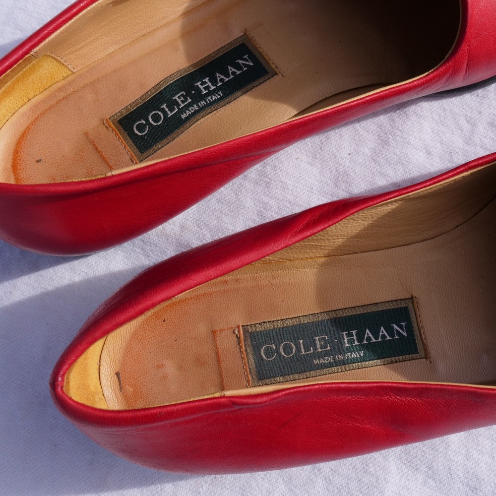 90s Cole Haan made in Italy red leather flats - Picture 2 of 7